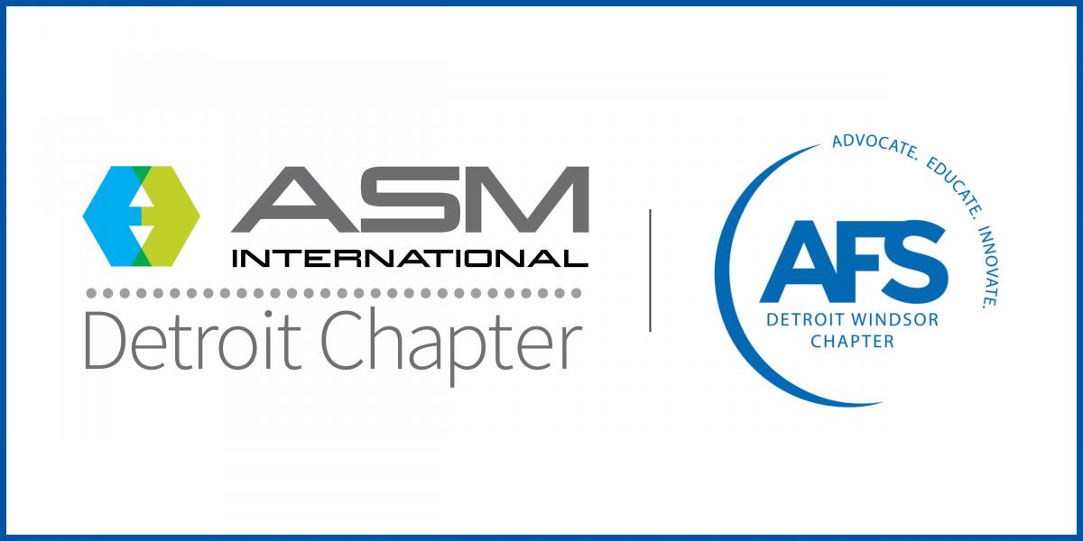 ASM International Detroit Chapter logo and AFS Detroit Windsor Chapter logo